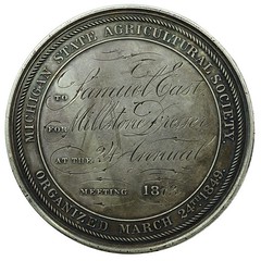 NA 2023-01 sale Lot 417 Agricultural Society Medal by Charles Cushing Wright 1 reverse