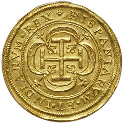 Mexico 1714 MO J gold Royal 8 Escudos rev