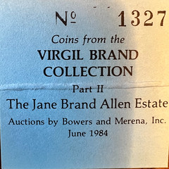 Brothel tokens Virgil Brand collection lot ticket