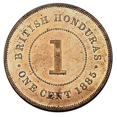 NA Sale 67 Lot 604 1885 British Honduras Cent reverse