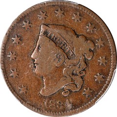 1834 Matron Head Cent. N-7 Proof-10 obverse