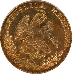 Counterfeit 1853 Mexico 8 Escudos reverse