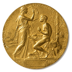 Nobel Prize Gold medal for Literature reverse