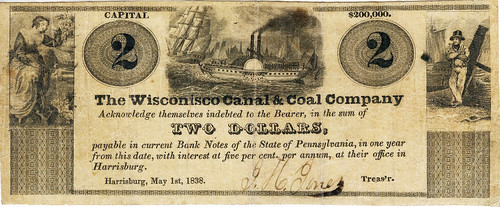 The Wisconisco Canal & Coal Company Harrisburg, PA Two Dollars