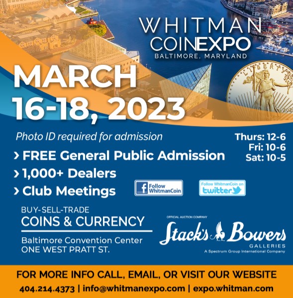 Whitman Expo E-Sylum ad 2023-03
