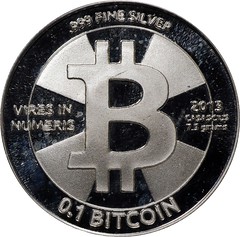 2013 Casascius 0.1 Bitcoin obverse