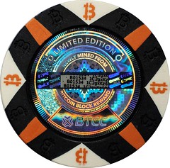 2017 BTCC 100K Bits Poker Chip reverse