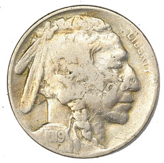 Counterstamped 1919-S Buffalo Nickel obverse