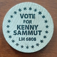 2023 ANA Election Kenny Sammut wooden nickel obverse