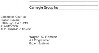 Wayne Homren Business Card A. I. Programmer