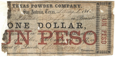 Texas Powder Company $1.00 scrip note