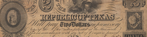 Republic of Texas $2 note