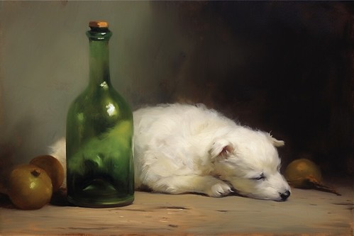 Vermeer sleeping dog painting