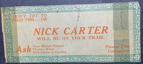 Nick Carter Movie Advertising Note back