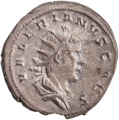 Antoninianus of Valerian, Infant Jupiter on a goat obverse