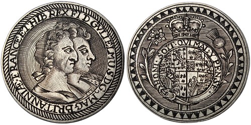William III & Mary II silver faux-engraved Jeton