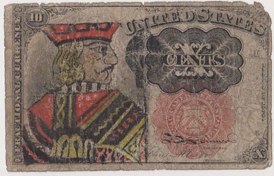 Fractional Currency Playing-Card Style King Alteration