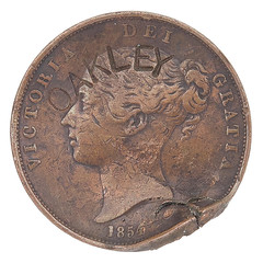 1854 Penny shot by Annie Oakley obverse