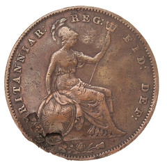 1854 Penny shot by Annie Oakley reverse