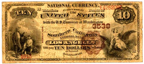 Southern California National Bank Note $10 face