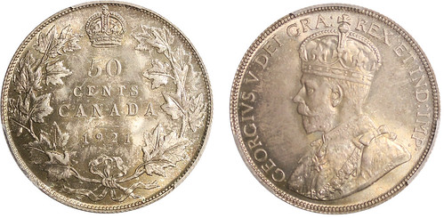 1921 Canadian Half Dollar
