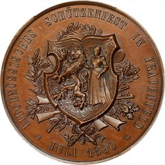 Swiss Confederation Shooting Festival in Frauenfeld Bronze Medal reverse