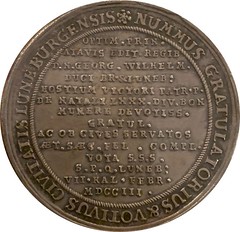 1703 George Wilhelm Birthday medal reverse