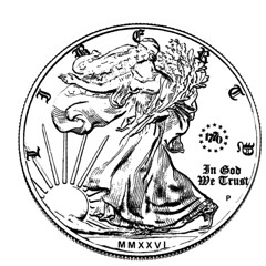 Walking Liberty coin design obverse 1