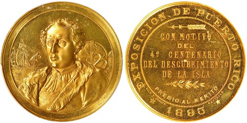Christopher Columbus-Puerto Rican Expo gilt medal