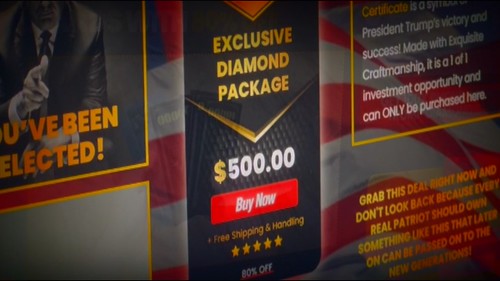 Trump Bucks diamond package offer