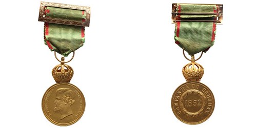 Vila Rica 2023-06 sale Lot 324 Pedro II. Uruguay Campaign. First Class Gold Medal 1852