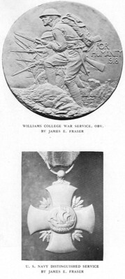 1923 NYC Sculpture Exhibit Williams College War Service medal