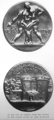 1923 NYC Sculpture Exhibit Verdun medal