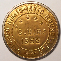Chicago Numismatic Roundtable encased postage reverse