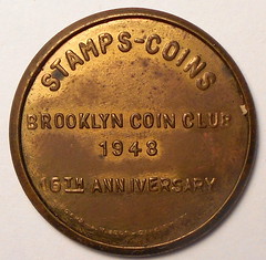 Brooklyn Coin Club encased postage reverse