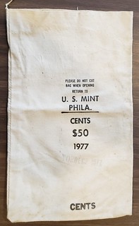 U.S. Mint Philadelphia Cents $50 1977 coin bag