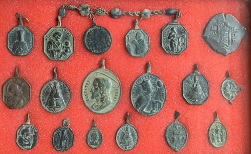 Excavated Catholic religious medallions