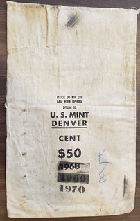 U.S. Mint Denver Cent $50 1968 1969 1970 coin bag