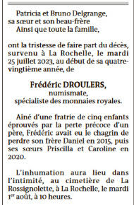 Frédéric Droulers obituary