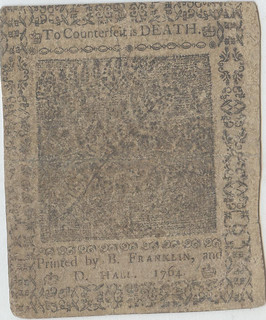 Pennsylvania Colonial note 20 shillings back