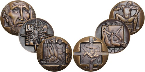 102538all Michelangelo three-piece bronze Medal