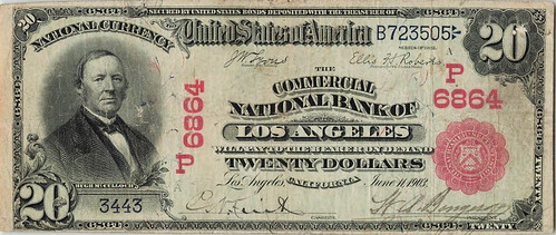 1902 Commercial National Bank Los Angeles 20 Dollars