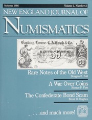 New England Journal of Numismatics Autumn 1986