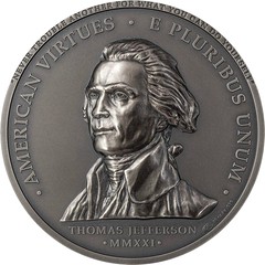 Sandra Deiana Jefferson Independence 10oz silver reverse