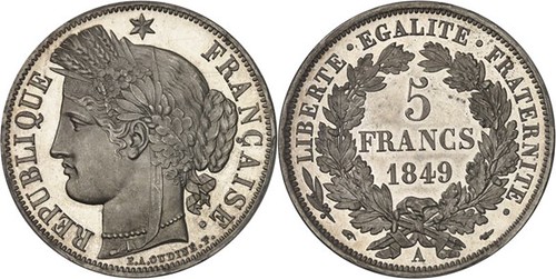 MDC 2023-10 Lot 223 5 Francs, 1849A