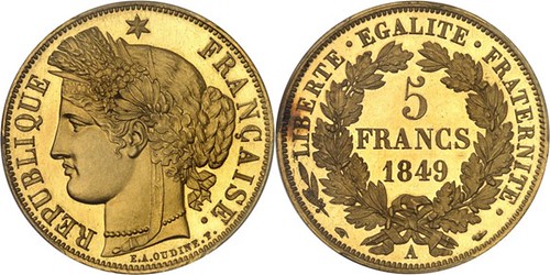 MDC 2023-10 Lot 222 5 Francs, 1849A