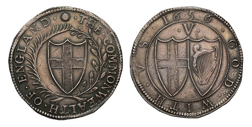 Sovereign Rarities Auction 10 Lot 34 Commonwealth 1656 silver Crown 6 over 4