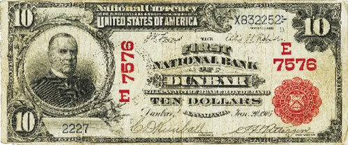 Dunbar National Bank Note