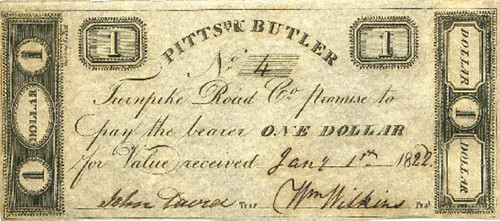Pittsburgh & Butler Turnpike Company script