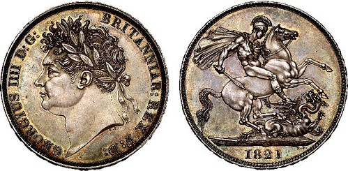 SR Auction 10 Lot 086 George IV 1821 SECUNDO silver Crown